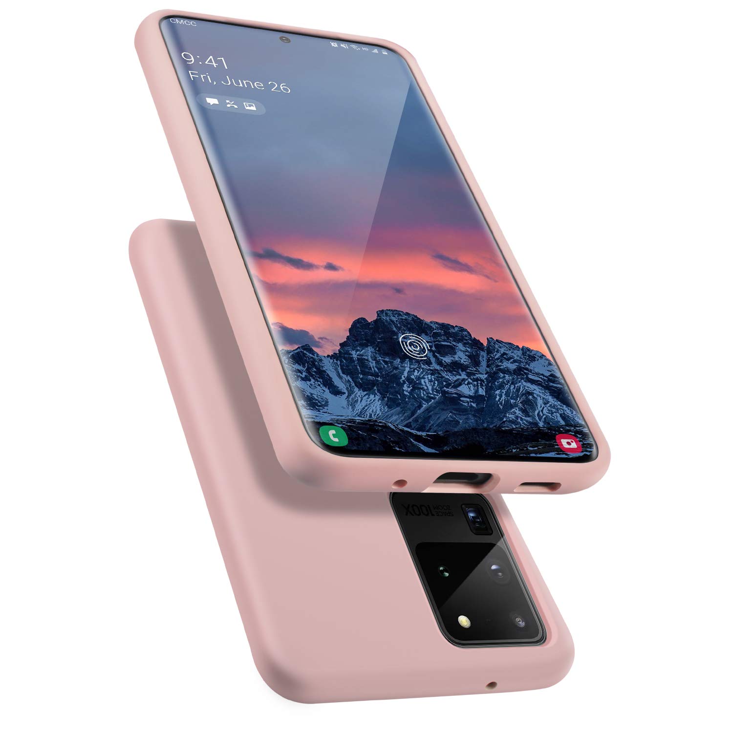 E SegoiSamsung Galaxy S20 Ultra Case, Liquid Silicone Gel Rubber Shockproof Case Soft Microfiber Cloth Lining Cushion Compatible with Samsung S20 Ultra 6.9inch (Pink Sand)