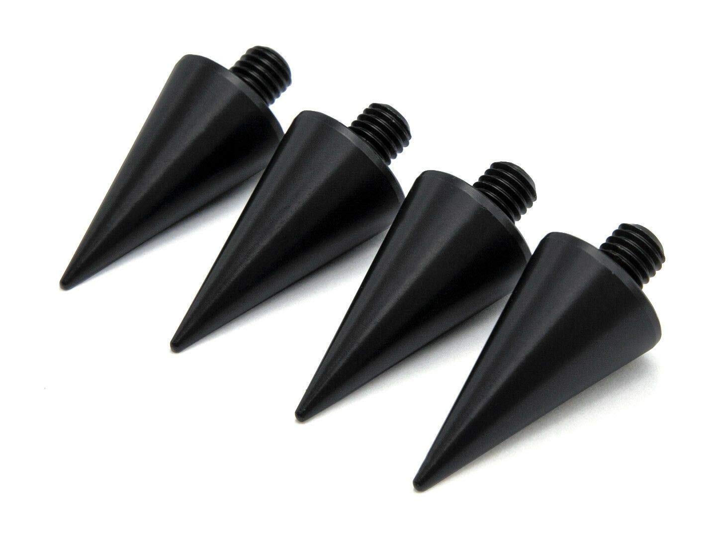 PrecisionGeek Aluminium anodisé Noir M10 Haut-Parleur Pointes de Découplage/Cônes - Lot de 4