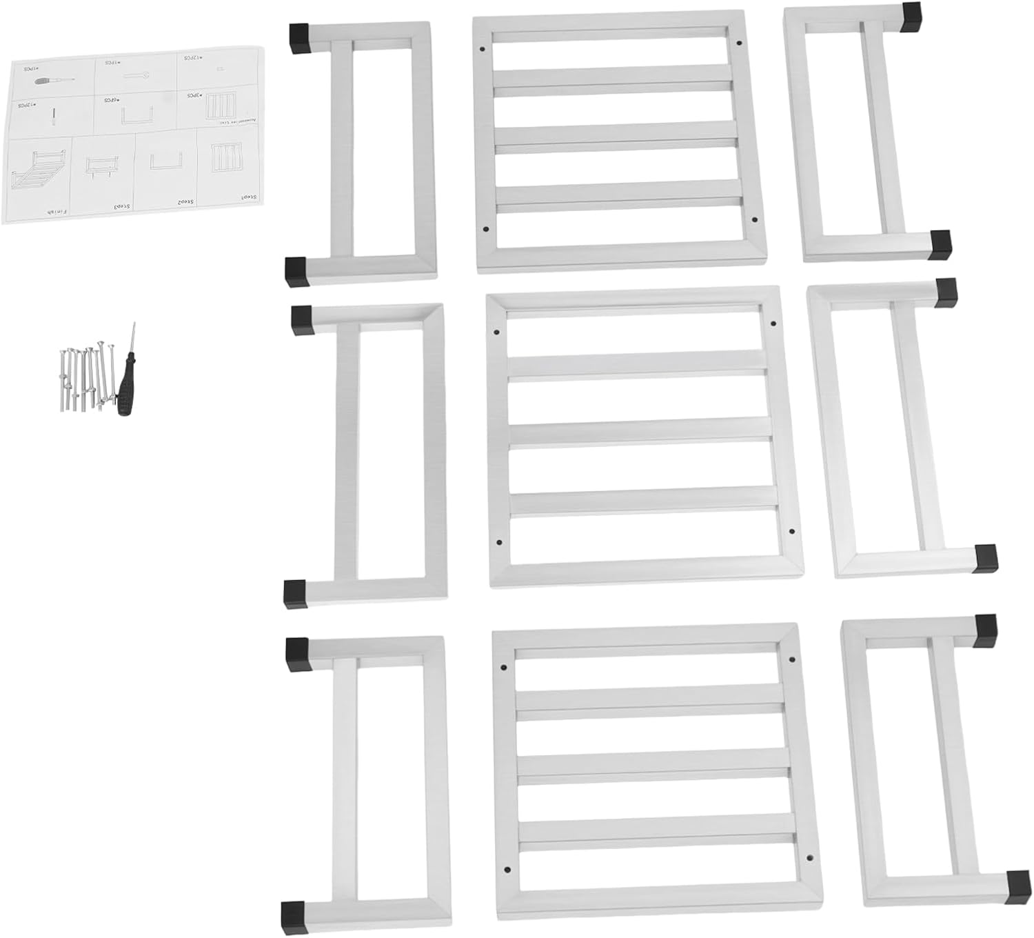 3 Pack Dunnage Rack, 14'' x 14'' x 8'' Stainless Steel Floor Shelf, 1100 LBS Commercial Food Floor Rack for Food Service Storage in Restaurant Kitchen Garage Warehouse Supermarket
