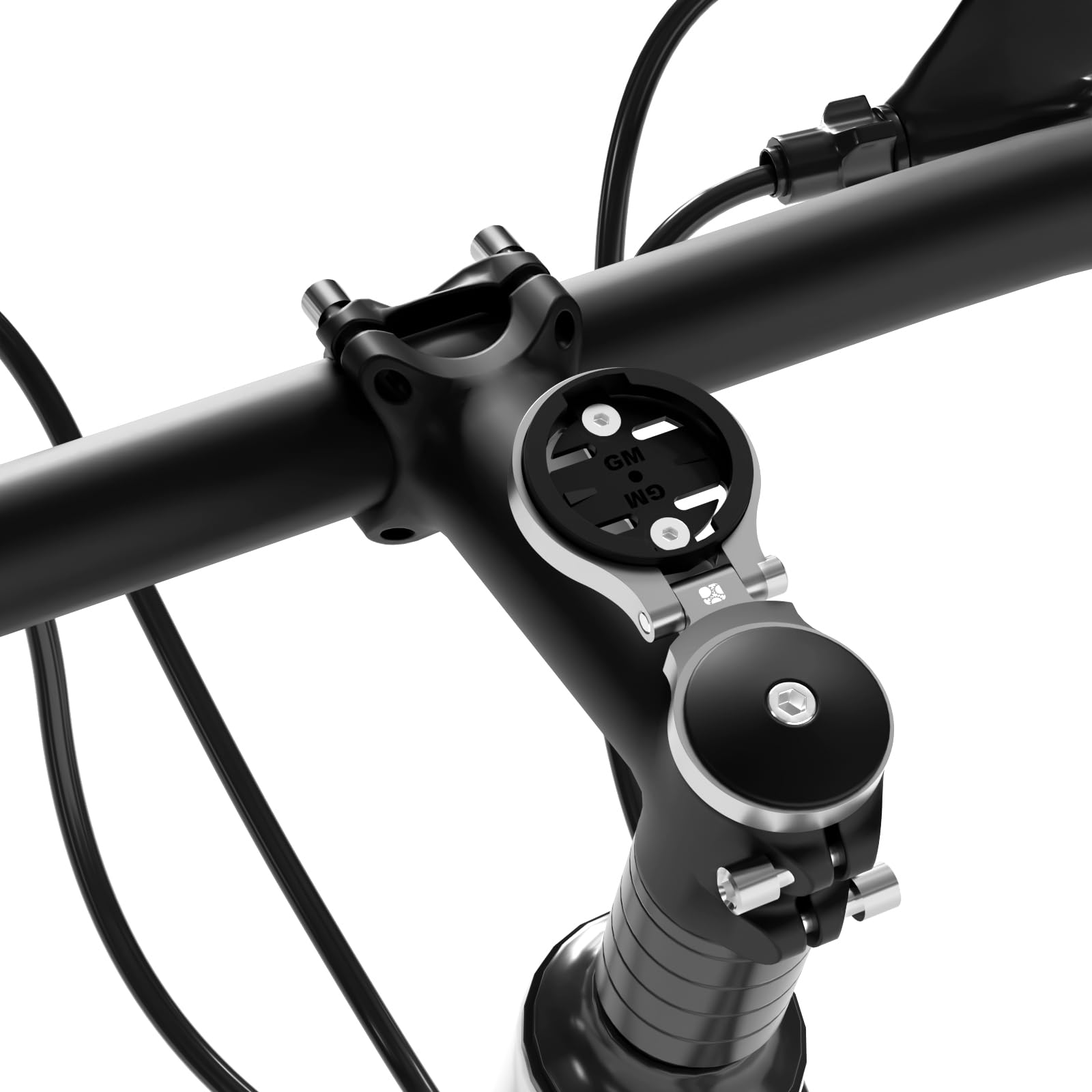 Adjustable Bike Stem Top Cap Computer Mount for Garmin Edge Explore, Lightweight Aluminum Alloy Bicycle GPS Computer Headset Cap Cover Mount, Combo Compatible with Bryton, Wahoo, and CATEYE Grey