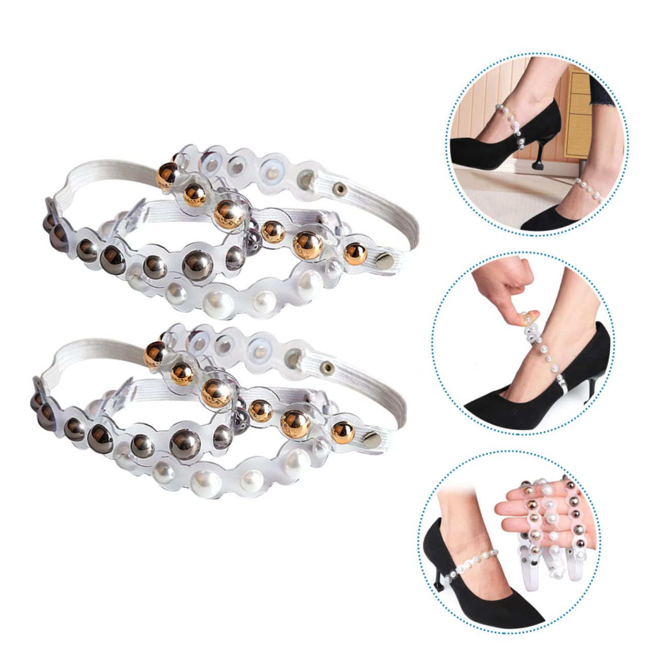 minkissy 9 Pares cordones de tacones altos cordones elásticos tacones claros para mujer zapatos para mujer zapatos de correa de tobillo de correa de o ajustable no sigas