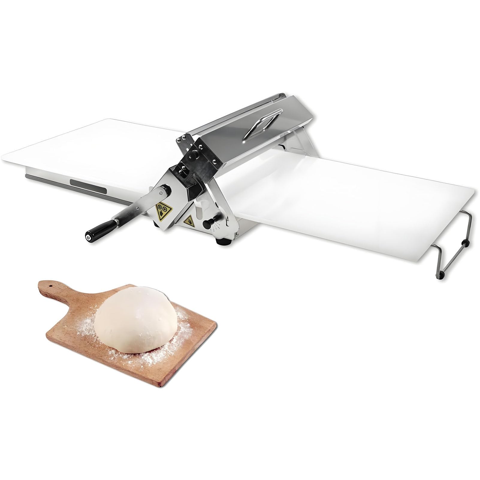 Máquina laminadora de masa plegable manual para panadería y uso doméstico, rodillo de repostería de acero inoxidable con grosor ajustable
