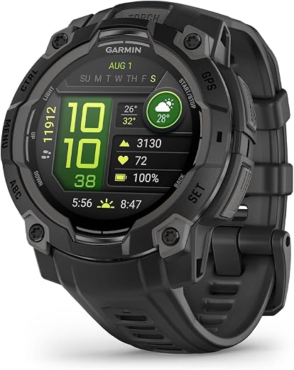 🚫 [CADUCADO] 🔥 Garmin Instinct 3, Reloj Inteligente con GPS, Negro | Pantalla AMOLED 45 mm, GPS, monitorización de salud, linterna LED y hasta 18 días de batería