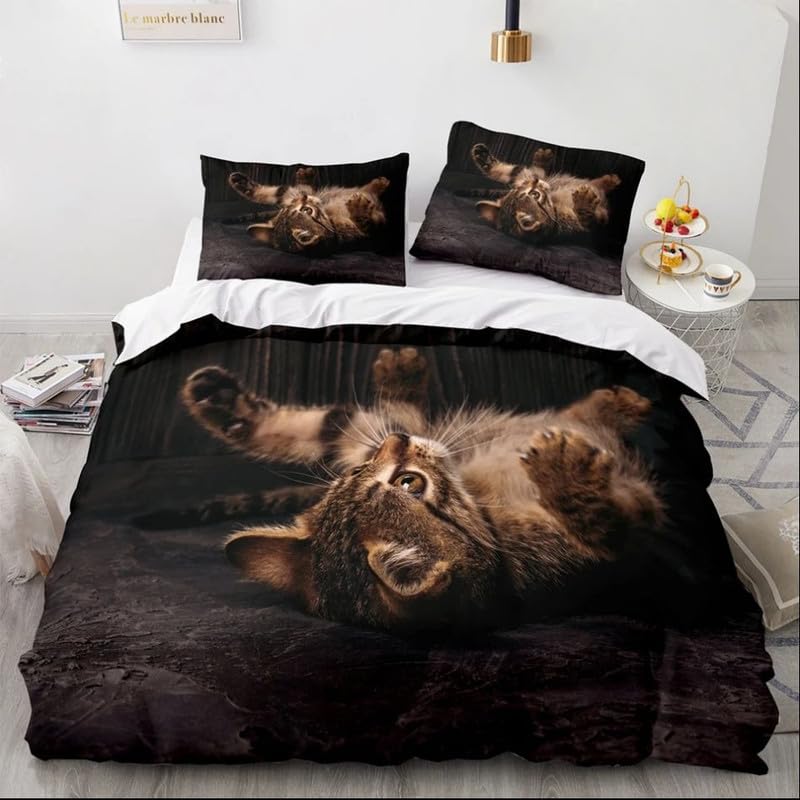 Housse de couette 240 x 260 microfibre anti-pli pour lit deux personnes couleur chocolat