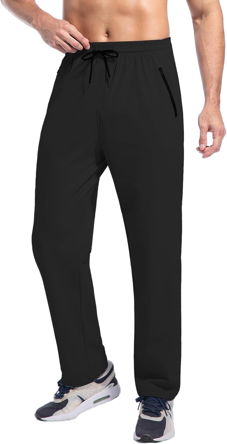 Men's Athletic Running Pants with Zipper Pockets, Suitable for Outdoor, Gym, Running and Training - Image 2