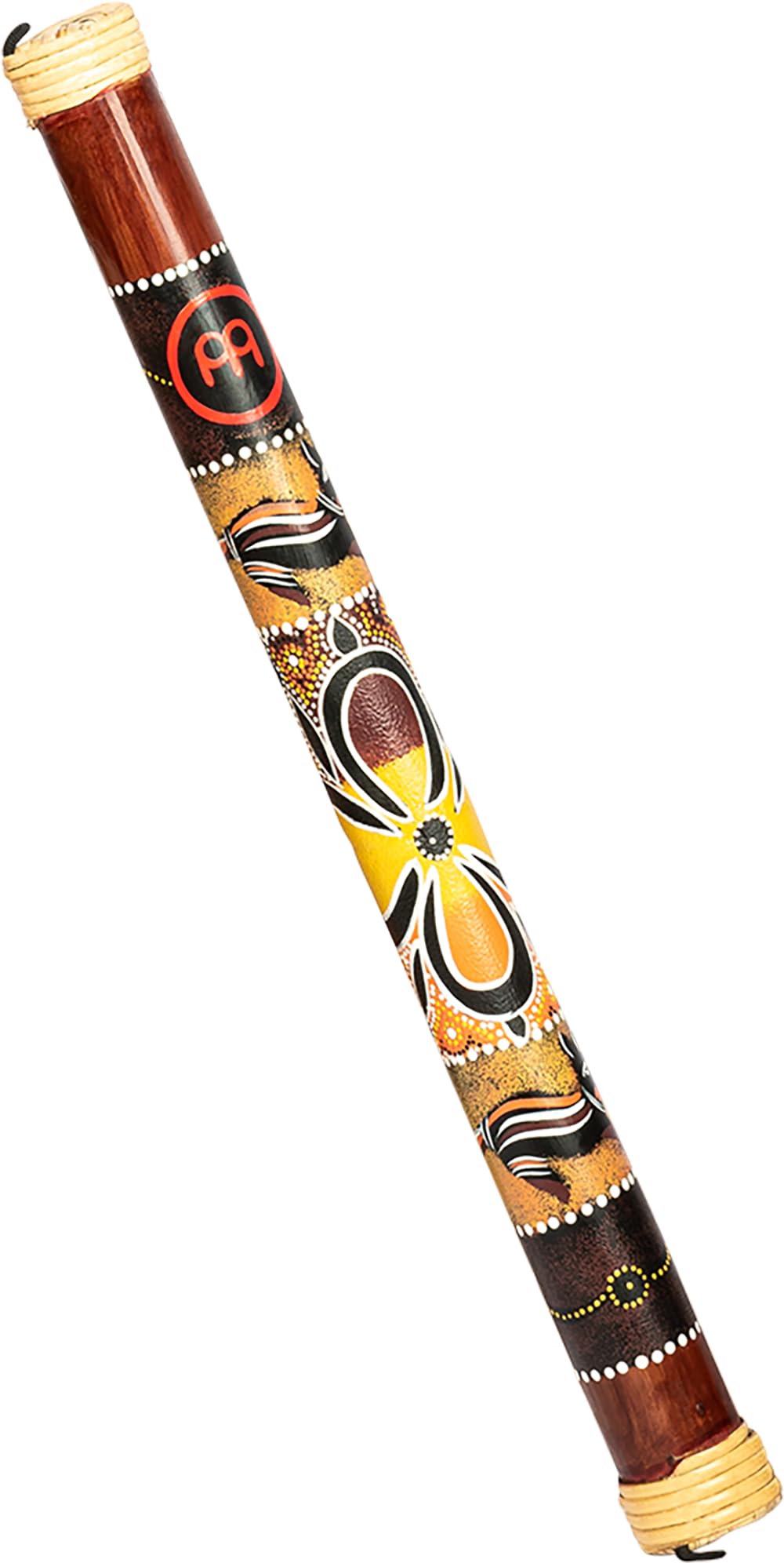 24" Bamboo Rainstick Musical Instrument for White Noise, Hand Painted — Sound Therapy Nature Effect