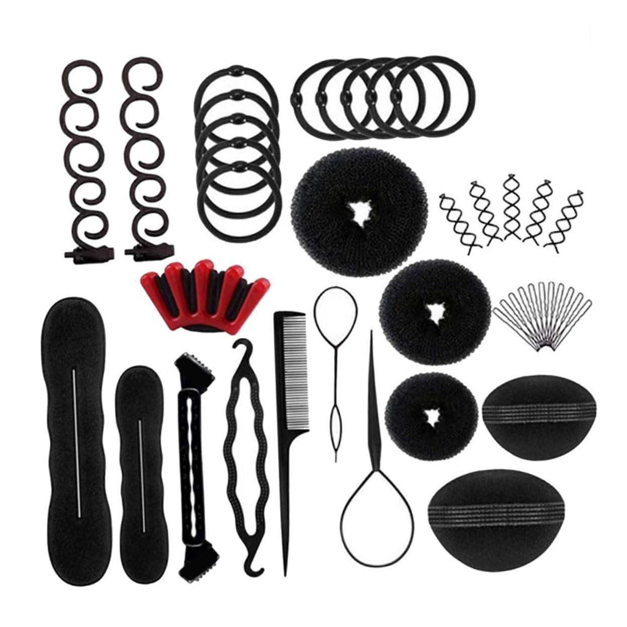 FRCOLOR 1 Set Hair Bun Maker for Easy DIY Hair Styling Durable Chignon Maker and Braiding Tools for Women for Salon and Home Use Black