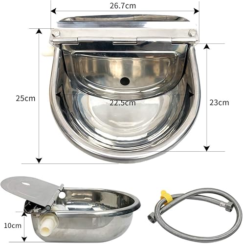 Miniatura 7 de Comedero automático para perros con tubo de 39 pulgadas de longitud y flotador para ganado, caballo, cabra, oveja, animales, herramienta de acero