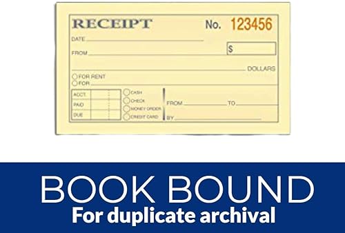 Miniatura 4 de 1InTheOffice Recibo de dinero y alquiler, 2-34 x 5-38 pulgadas, 2 piezas, sin carbono, blancocanario, 50 juegos por libro (2 libros)