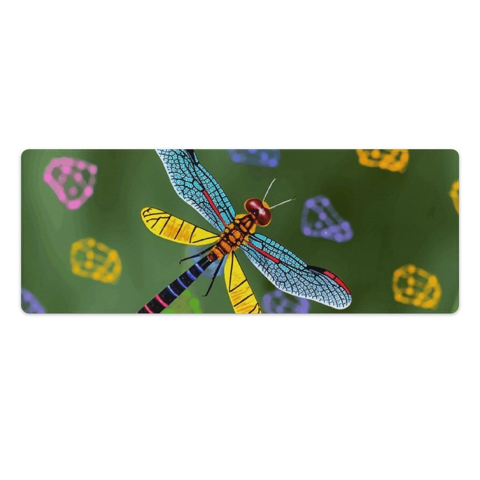 Tapis de souris de jeu grand format libellule imperméable pour bureau - 8
