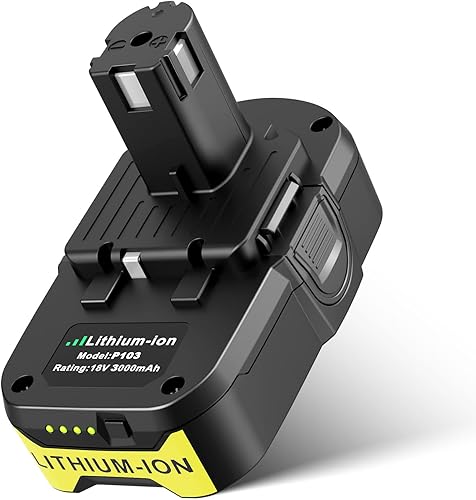 Batería de litio de 3.0Ah P103 de 18 V para Ryobi serie de herramientas de 18 V, compatible con herramientas inalámbricas P100 P102 P104 P105 P107