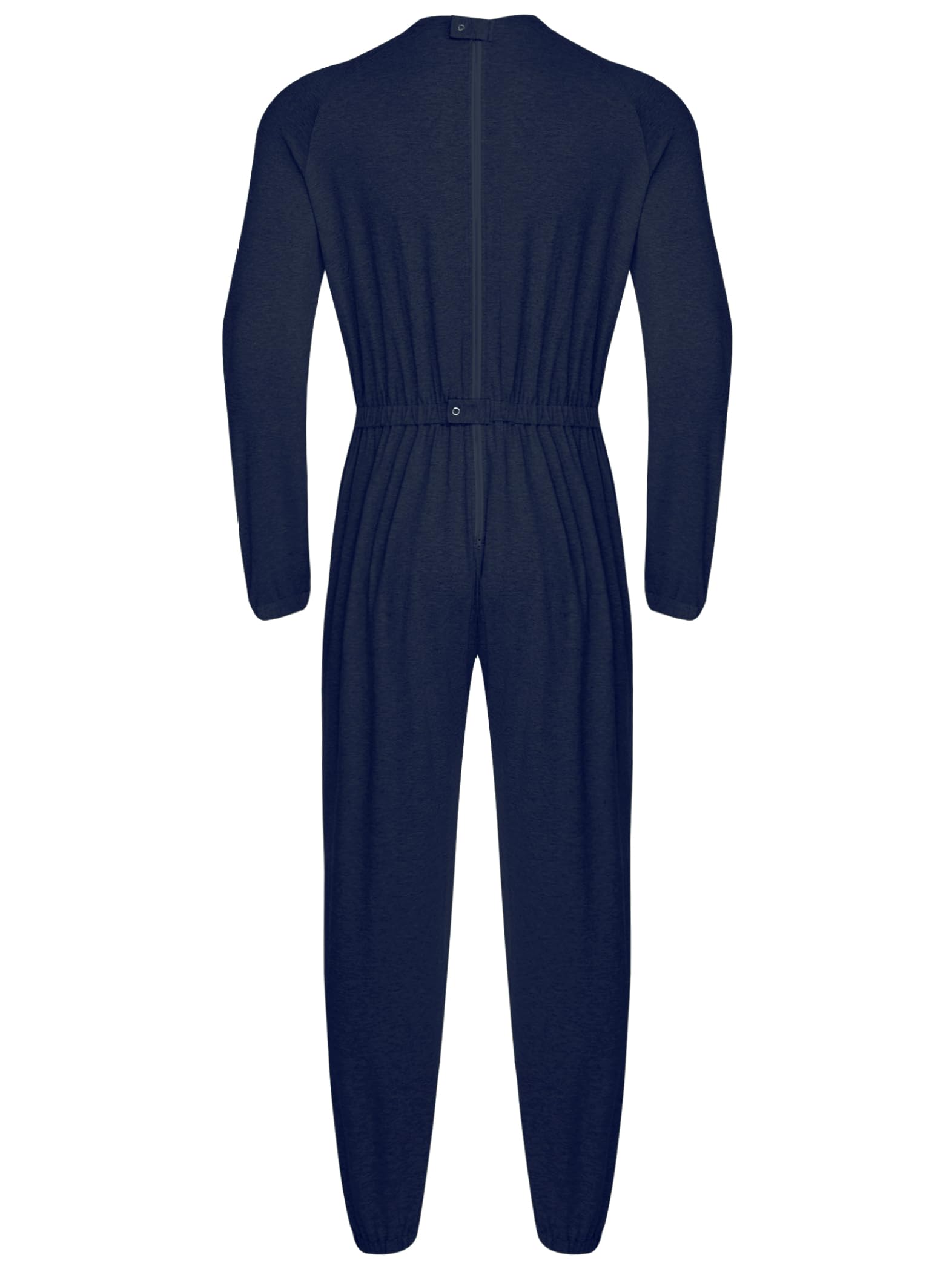 Pflegeoverall Herren Damen Langarm mit Reißverschluss Auf Dem Rücken Schlafanzug für Senioren Alzheimer Inkontinenz Anti-Entkleidungs-Overall Adaptive Kleidung