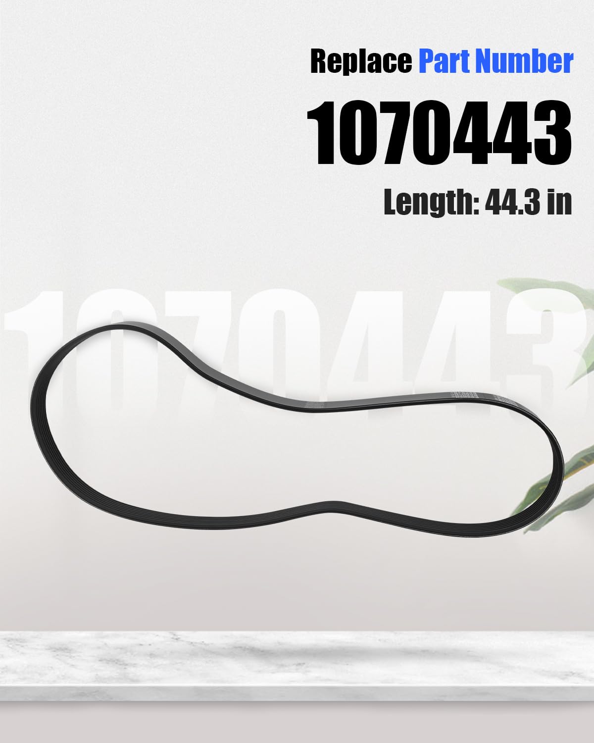 Belts 1070443 Serpentine Belt K070443 Fit for Nissan Versa L4 1.6L 2012-2019 Micra L4 1.6L 2015-2019 Versa Note L4 1.6L 2014-2019, 7-Rib, 44.3" Length