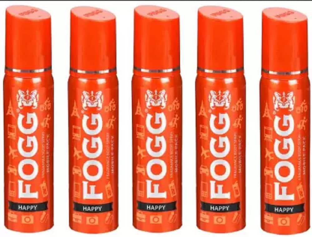 FOGG Men & Women Happy Mobile Pack Deo 25Ml Each (Pack Of 5) Fresh Scent Deodorant Spray - & (125 Ml, Pack Of 5)-image-43