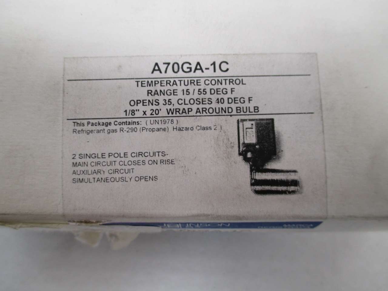Johnson Controls A70GA-1C A70 Series Two-Circuit Temperature Control, Four-Wire, 15-55 Degree F Temperature Range, 20' Cap