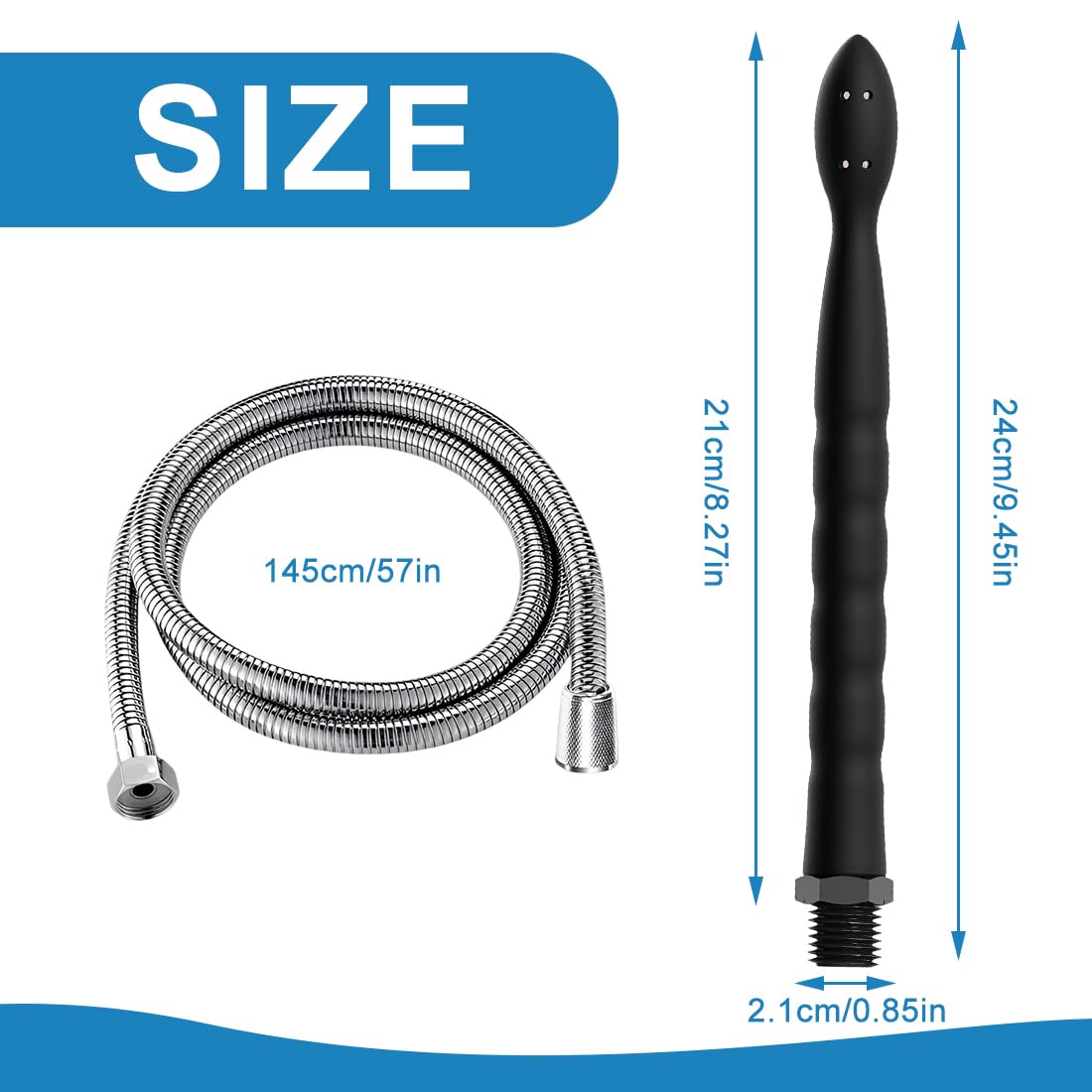 Ducha Anal, Enema Para Ano Con Tubo De 8 Orificios, Material De Silicona, Instrumentos Para La Limpieza De Las Partes íNtimas De Hombres Y Mujeres (Negro) — view 2