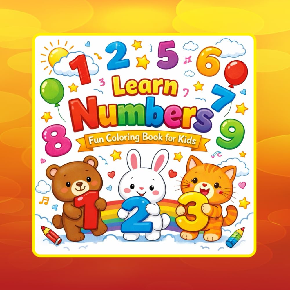 Learn Numbers Fun Coloring Book for Kids: Count, Trace, and Color Numbers 1–20 | Preschool Learning Activity Book for Toddlers and Kindergarten Kids