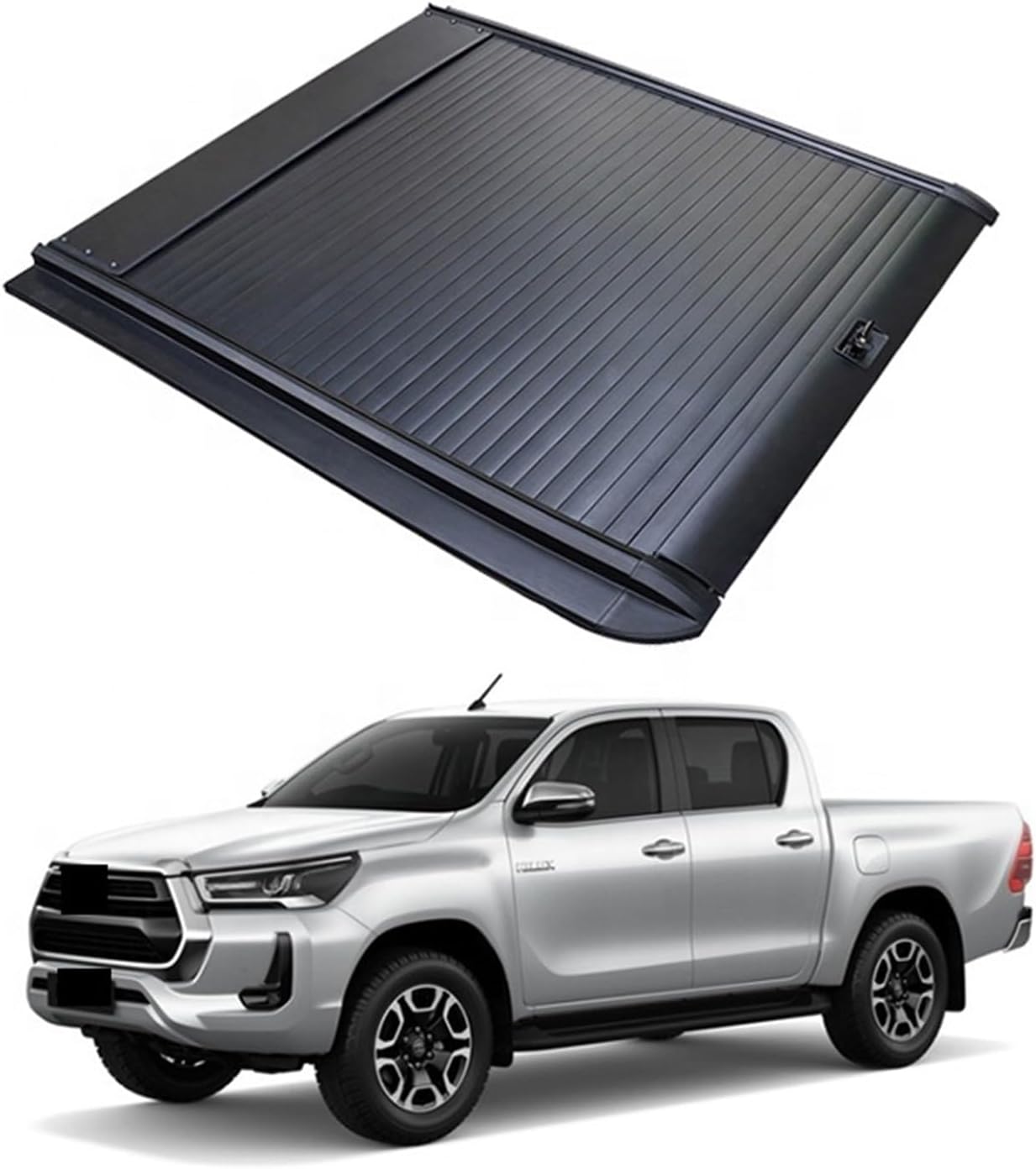 Electric Roller Shutter Covers Pickup Truck Hard Retractable Truck Bed Tonneau Cover Compatible with Hilux Revo/Rocco/Rogue(02 with Passwordlock)