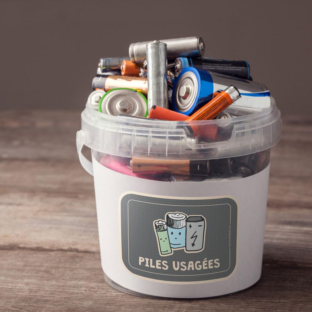 Ludilabel 7 Étiquettes de Tri sélectif pour Poubelles France