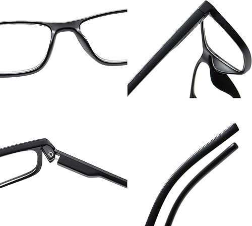 Miniatura 4 de Suertree Paquete de 3 lentes de bloqueo de luz azul para hombres y mujeres, lentes de computadora ligeros y estrechos con bisagra de resorte