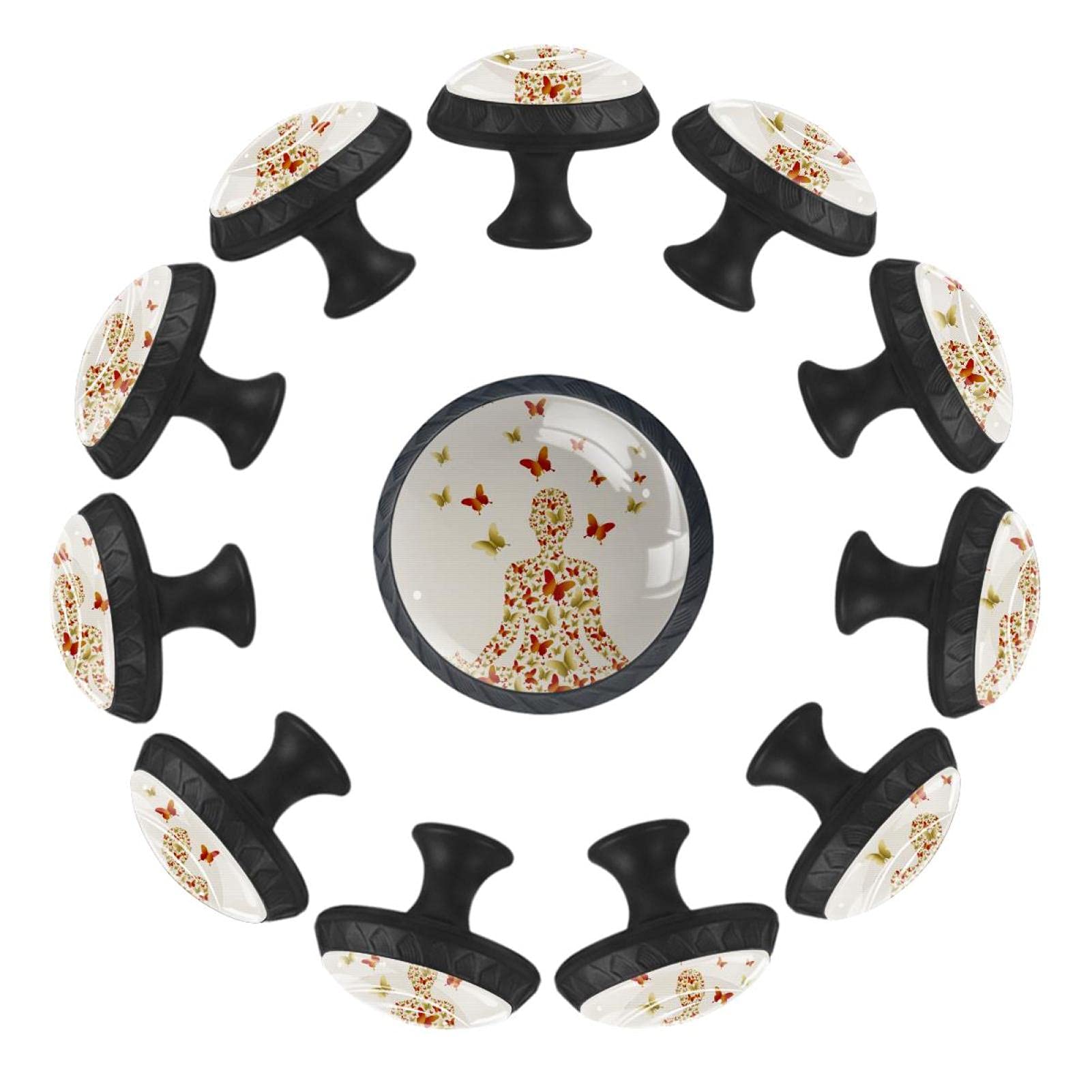 Boutons de tiroir ronds papillon lot de 12 pièces de 35 mm pour meubles