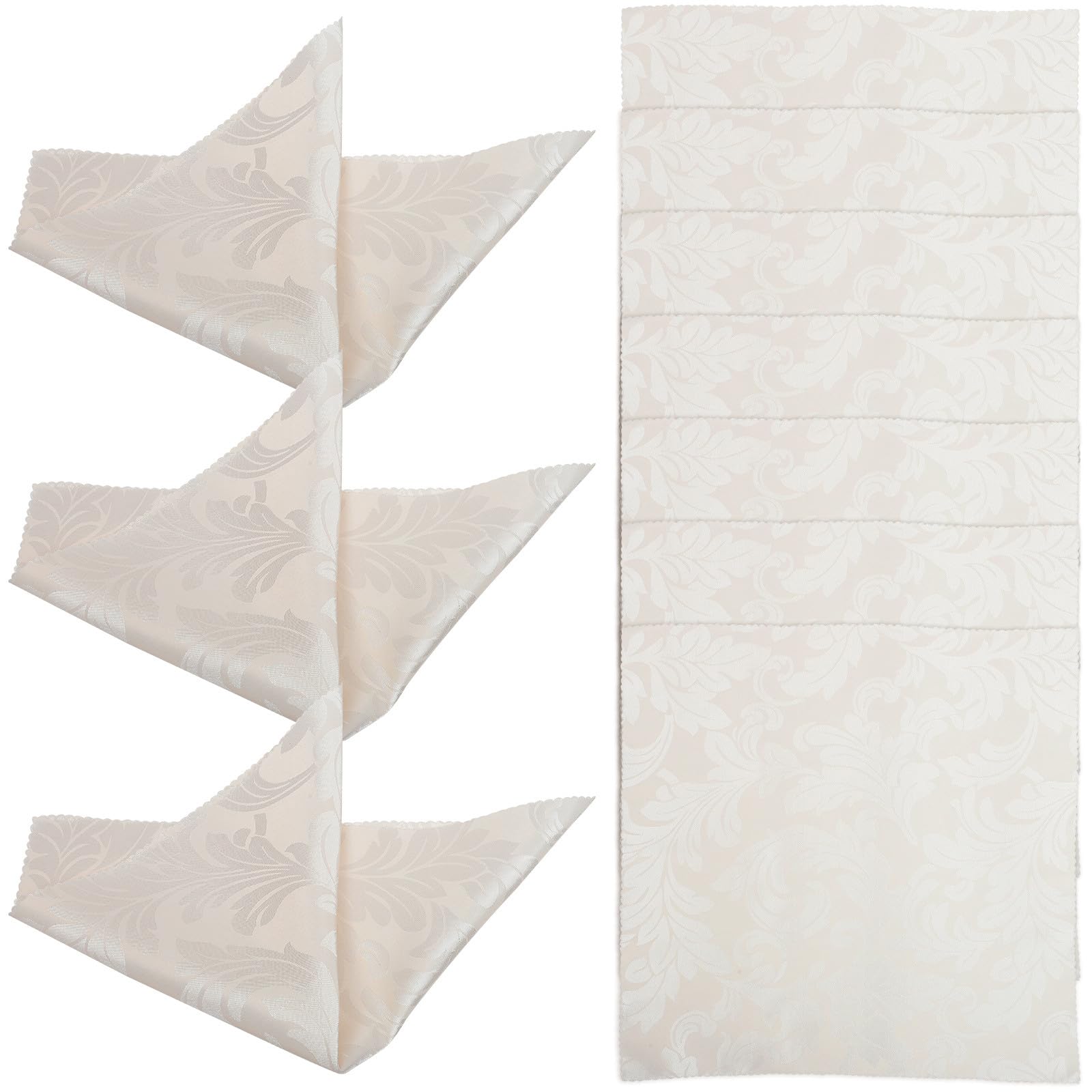 Servilletas de tela jacquard en color beige perfectas para vestir su mesa en cenas familiares