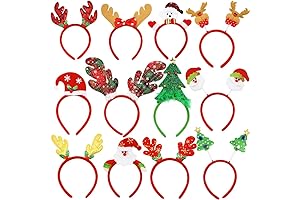 12-Piece Christmas Headband Set: Reindeer Headbands for Festive Cheer