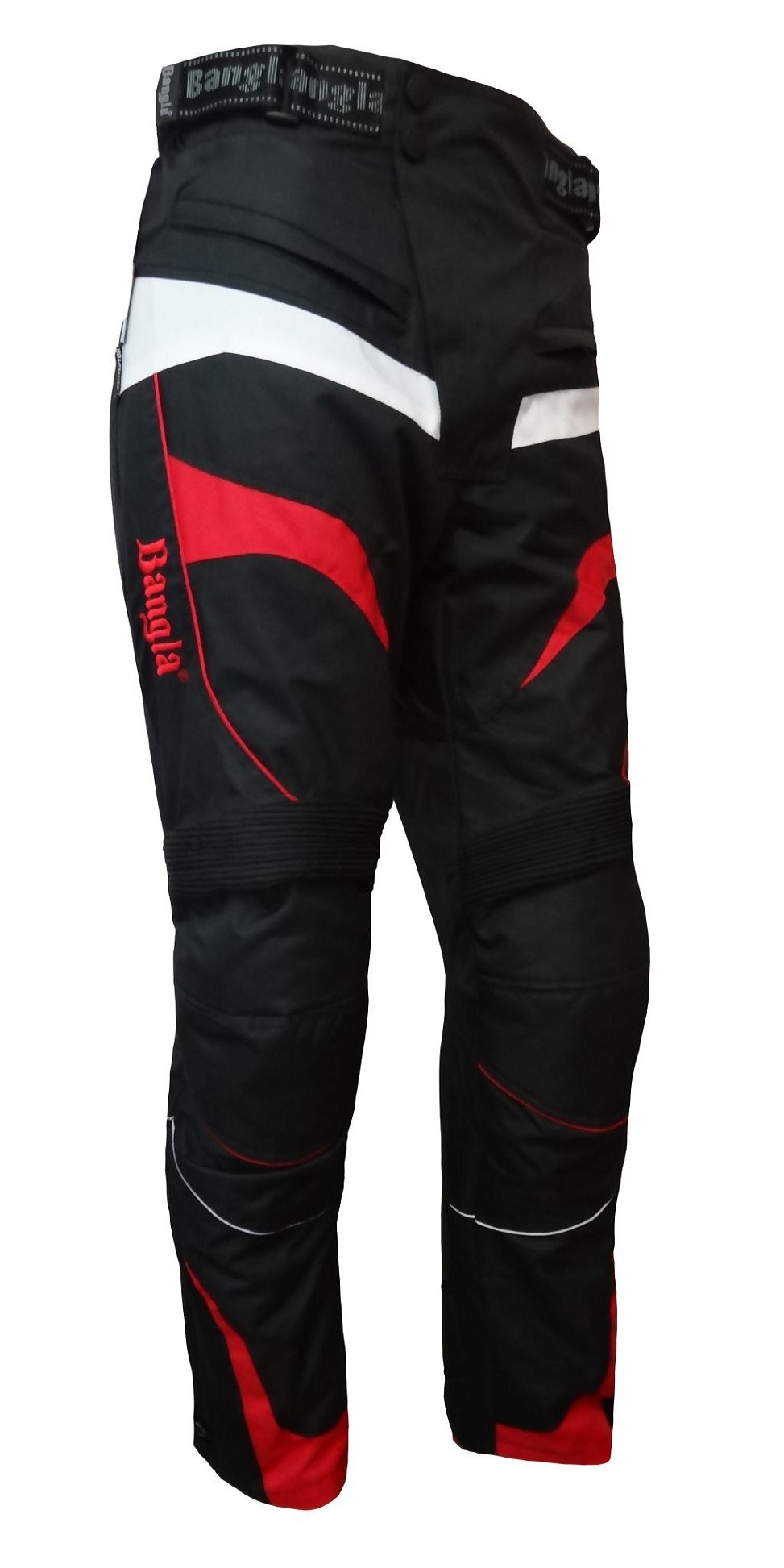 Bangla Herren Motorrad Hose Motorradhose Protektoren Textil schwarz rot Weiss S - 8 XL