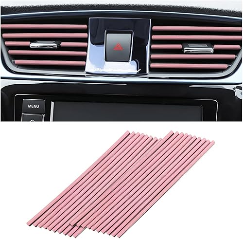 Miniatura 12 de 20 tiras de decoración para aire acondicionado de coche, tiras de borde de salida de aire cromadas DIY, tiras de protección moldeable impermeables