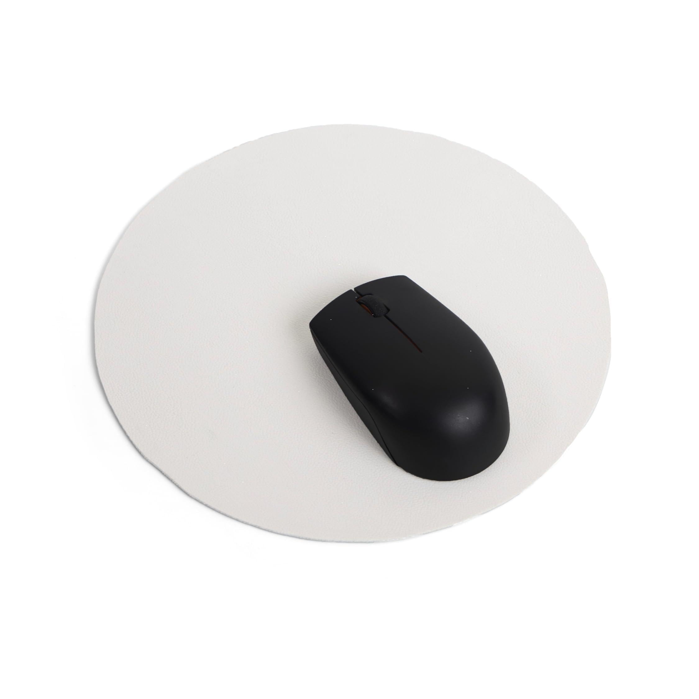 Bellblock Round Mouse Pad | Computer Mouse Mat | Vegan PU Leather | Anti-Slip | Smooth Mouse Control | Spill-Resistant Surface | White & Sky Blue | Diameter 22 cm (Pack of 1)-picture-35