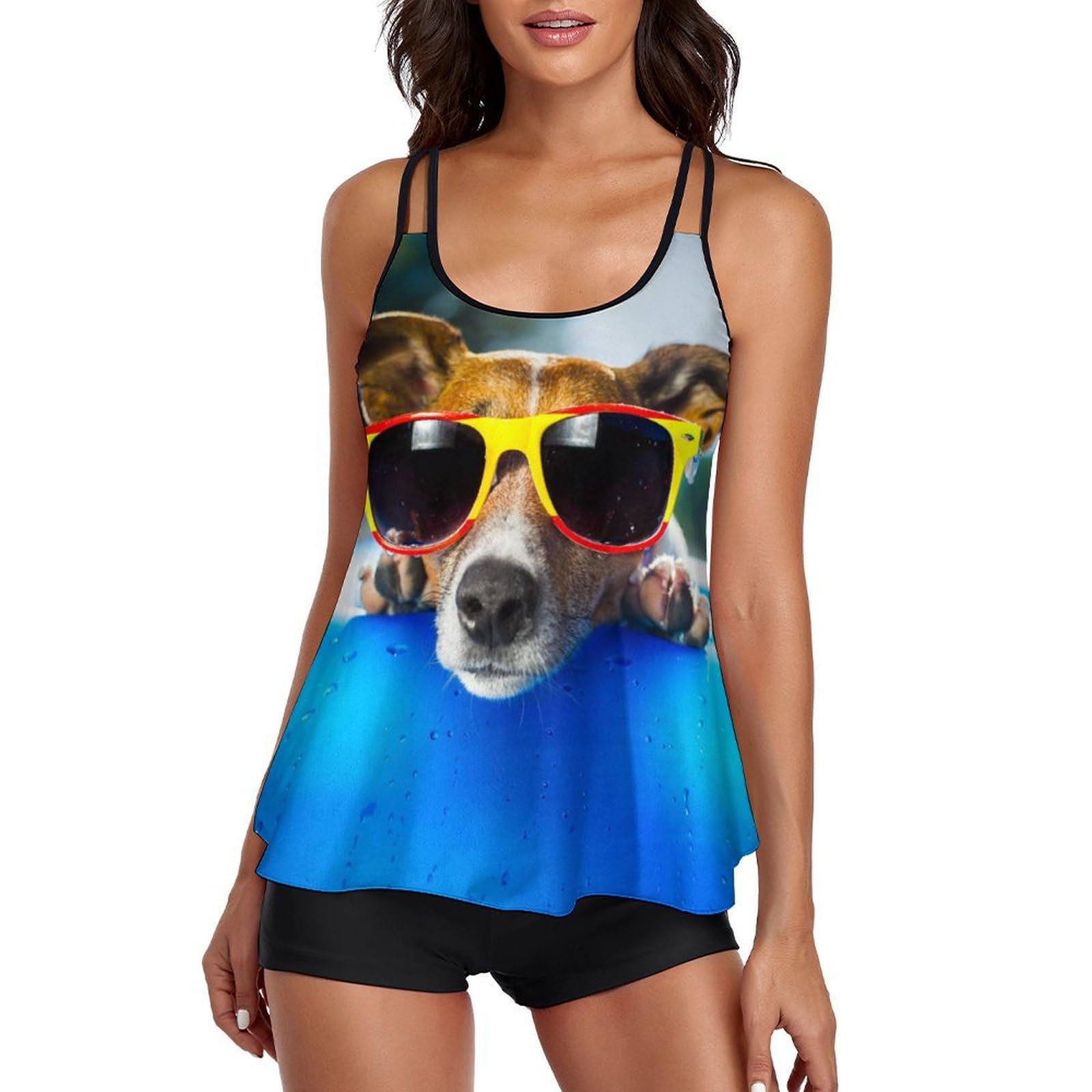 Bikini avec Short de Garçon Gainant et Robe Intégrée - 8