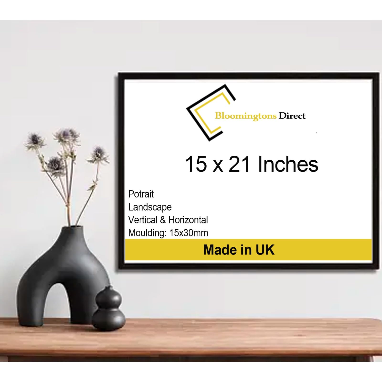 Photo Picture Frame,15x21Inch Black Certificate Frames with Perspex Glass for Wall Display Horizontally or Vertically in Living Room Bedroom Gallery