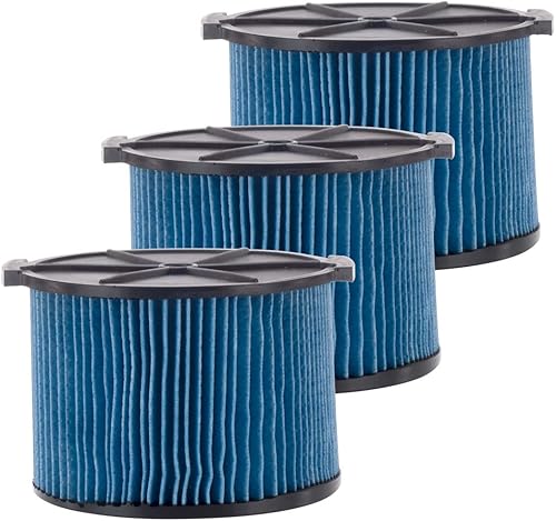Miniatura 8 de VF3500 - Filtro de cartucho de polvo fino de 3 capas, pieza de repuesto 26643 compatible con aspiradoras portátiles RIDGID de 3 a 4.5 galones, 1