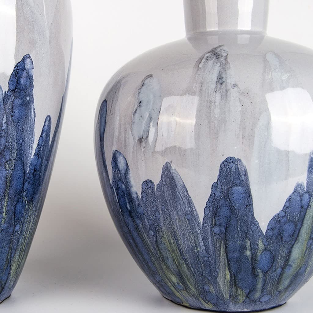 Wazon Retro chiński Zen koncepcja artystyczna ręcznie malowany piec glazury szary dekoracyjny wazon na kwiaty dom salon ceramiczny wazon Dekoracje domu