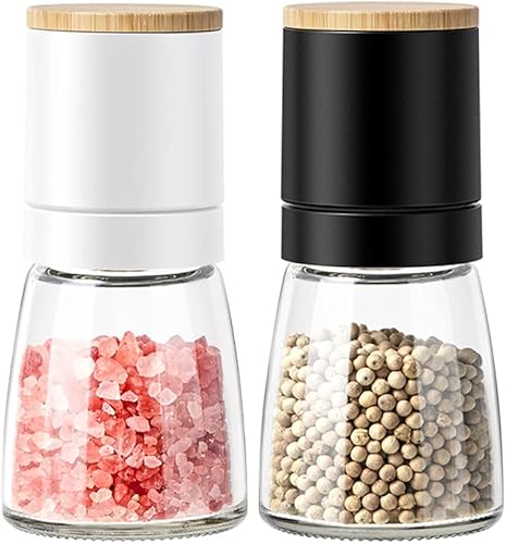 OUSIKA Molinillo de pimienta molinillo de sal y pimienta, molinillo de pimienta y molino de sal, molinillo de especias con grosor ajustable, rotor