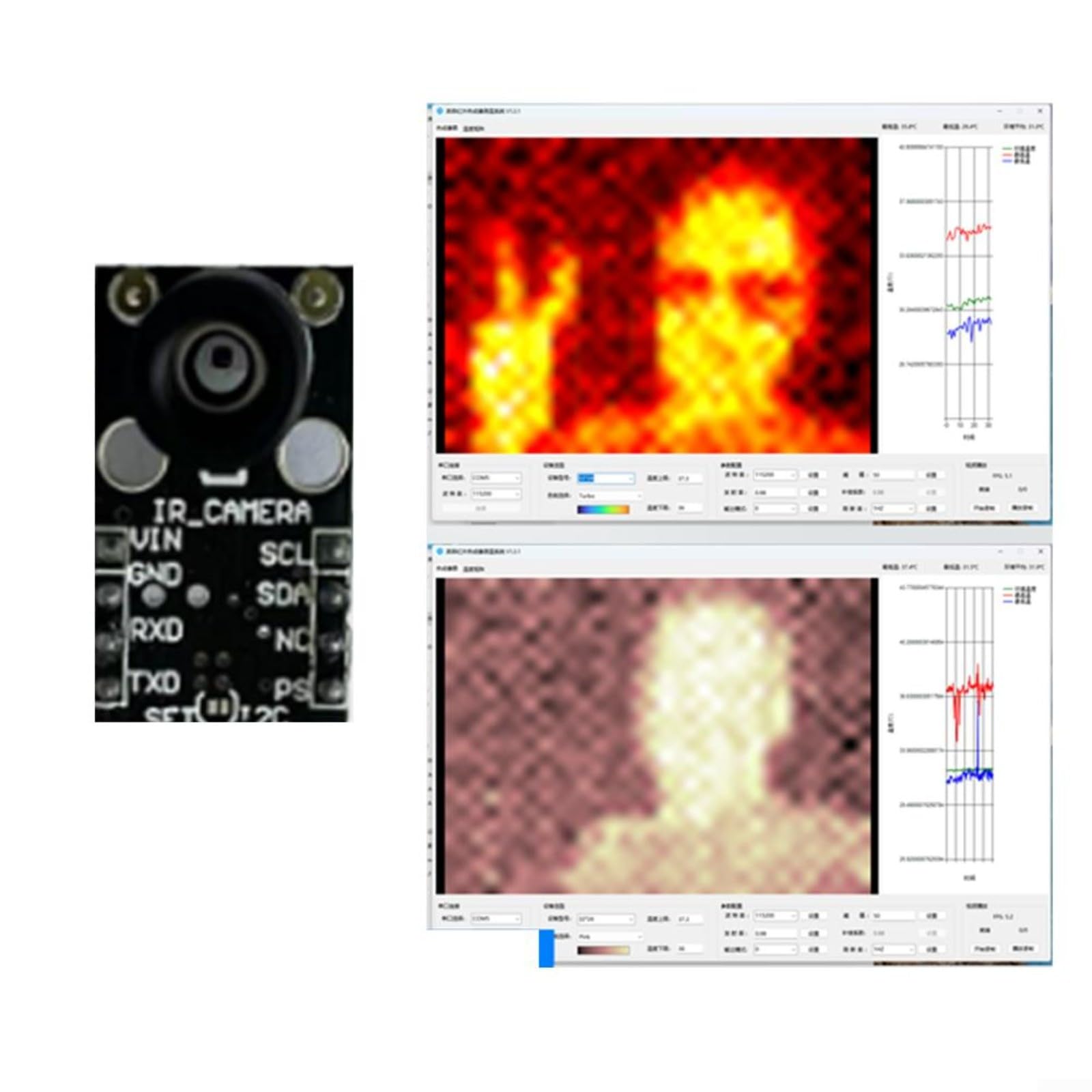 MLX90640ESF Sensor de imagen térmica infrarroja, detector de temperatura de matriz de 32x24 con interfaz I2C, termómetro sin contacto para monitoreo e inteligente (MLX90640ESF-BAA)