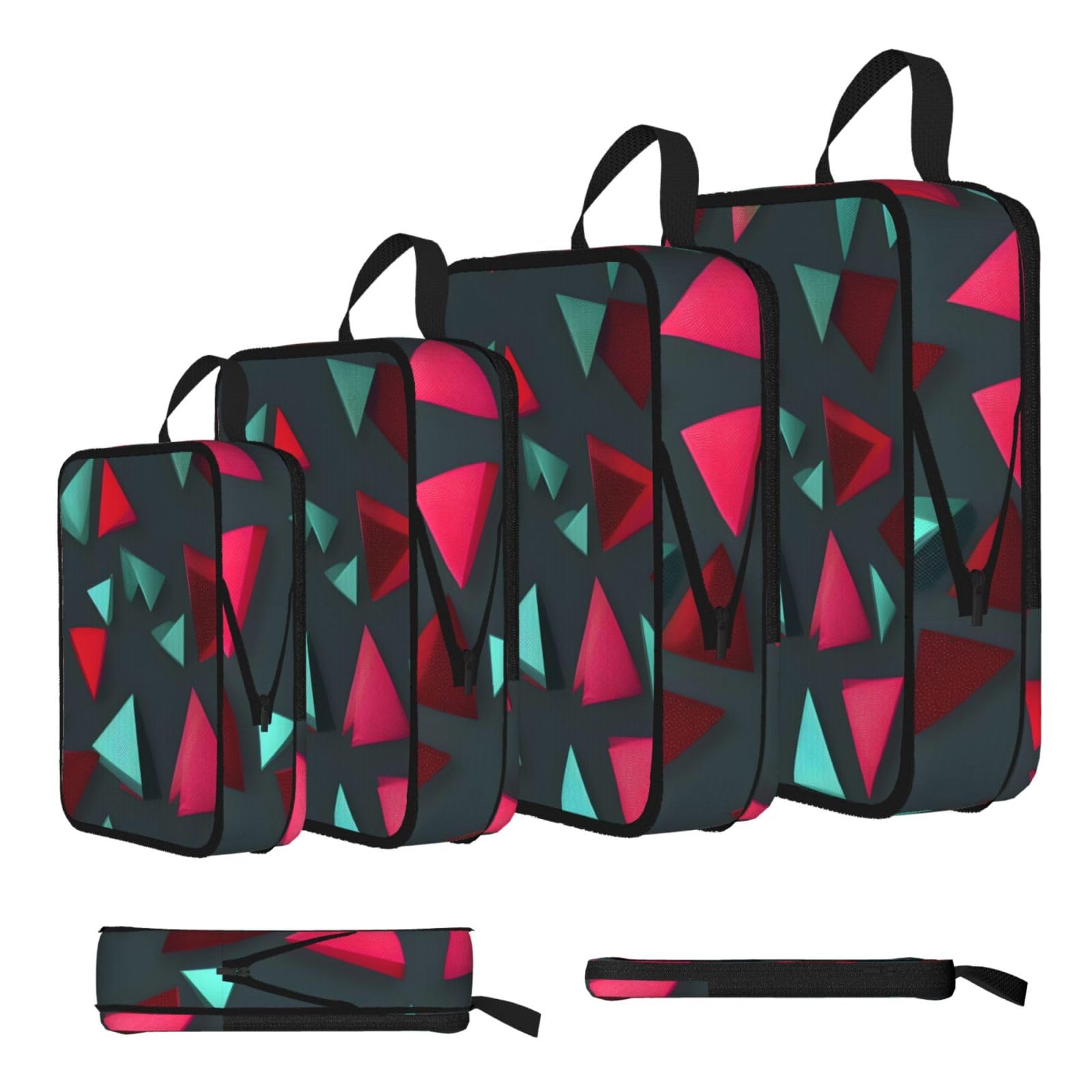 Sxzvvbn Black Triangular Pattern Compression Packing Cubes 4 Piece Set