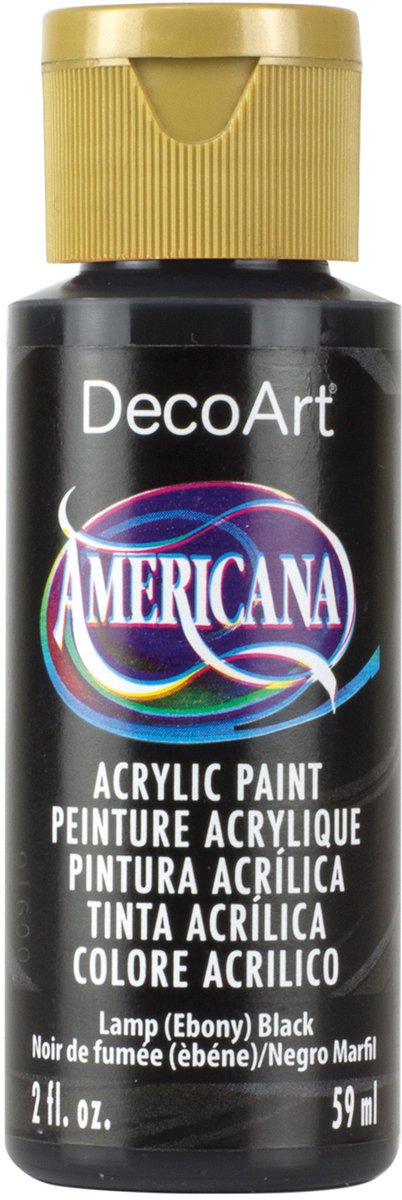 DecoArt Bulk Buy Americana Acrylic Paint 2 Ounces Ebony Black DA-067 (6-Pack)6