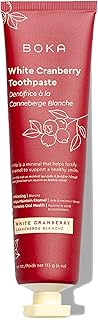 Boka Fluoride Free Toothpaste- Nano Hydroxyapatite, Remineralizing, Sensitive Teeth, Whitening- Dentist Recommended for Adult, Kids Oral Care- White Cranberry Natural Flavor, 4oz 1Pk - US Manufactured