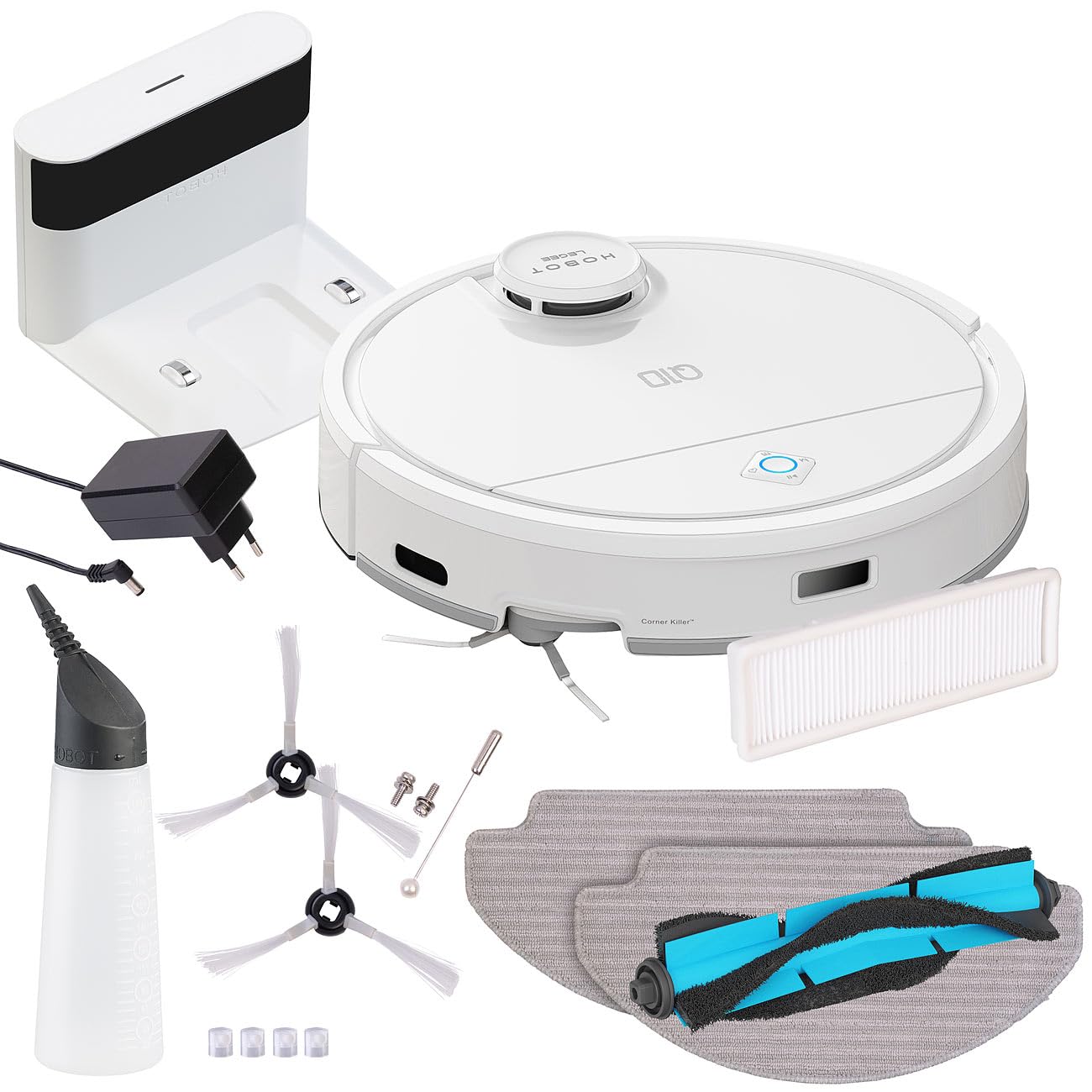 Sichler Haushaltsgeräte Staubsaugerroboter: HOBOT LEGEE Q10 Multiroom-Wisch- und Saugroboter, WLAN, Lidar, 5000 Pa (Saugroboter mit Ladestation, mit Sprühfunktion, iPad)