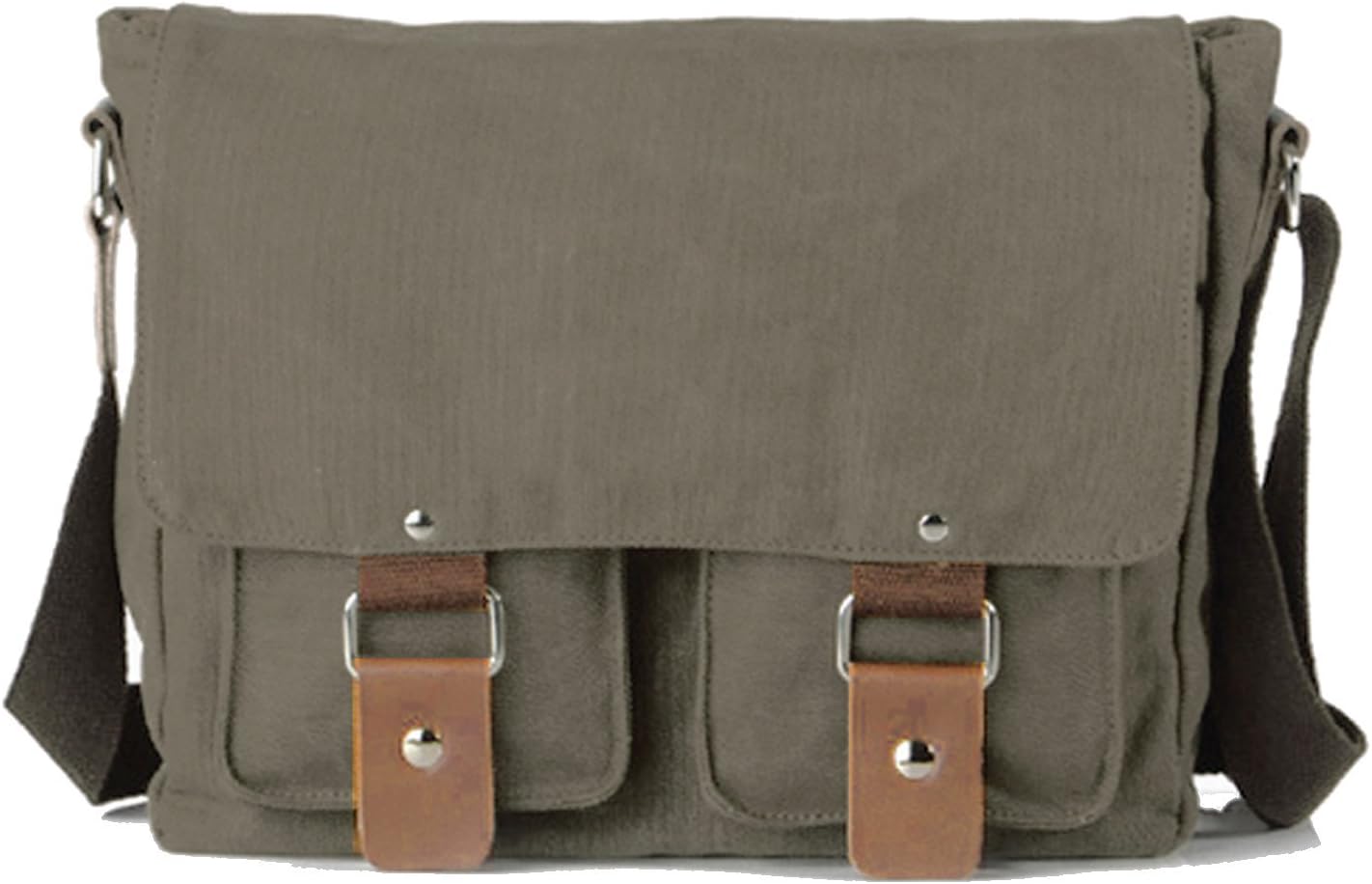 Satchel Messenger Bag Vintage Canvas Travel Shoulder Bag (Green)