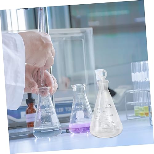 Miniatura 4 de Mobestech Frasco Erlenmeyer Erlenmeyer Frasco de vidrio de laboratorio de 16.9 fl oz Erlenmeyer Frasco de vidrio para laboratorio de boca estrecha