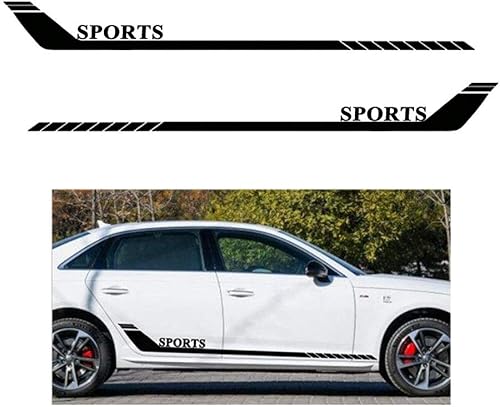 2 calcomanías universales para el panel de la puerta inferior de las carreras de coches para todos los autos, calcomanías de vinilo para parachoques