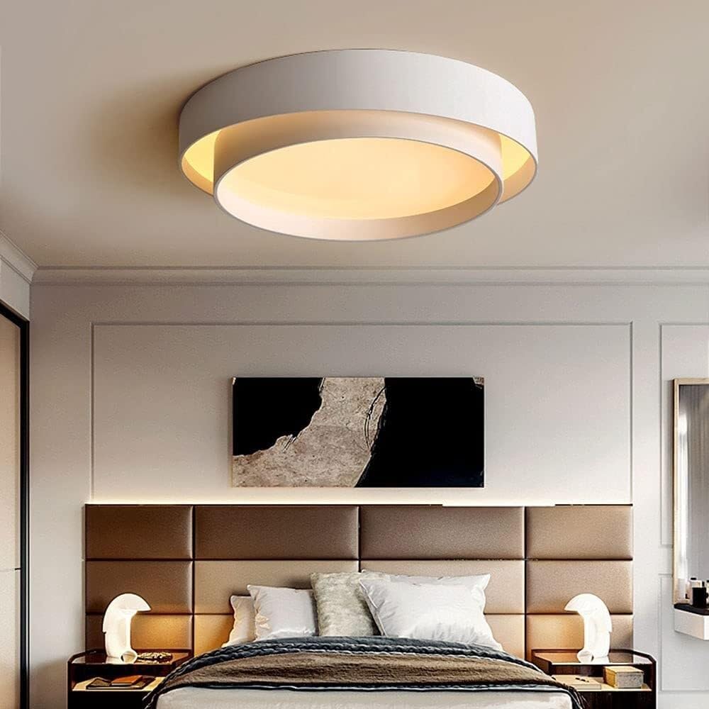 Chandelier, Modern LED Ceiling Lamp Round Ceiling Light, Nordic Minimalist Creative Dimmable with Remote Control Fixtures for Living Room Dining Room Kitchen Island Study Bathroom,White