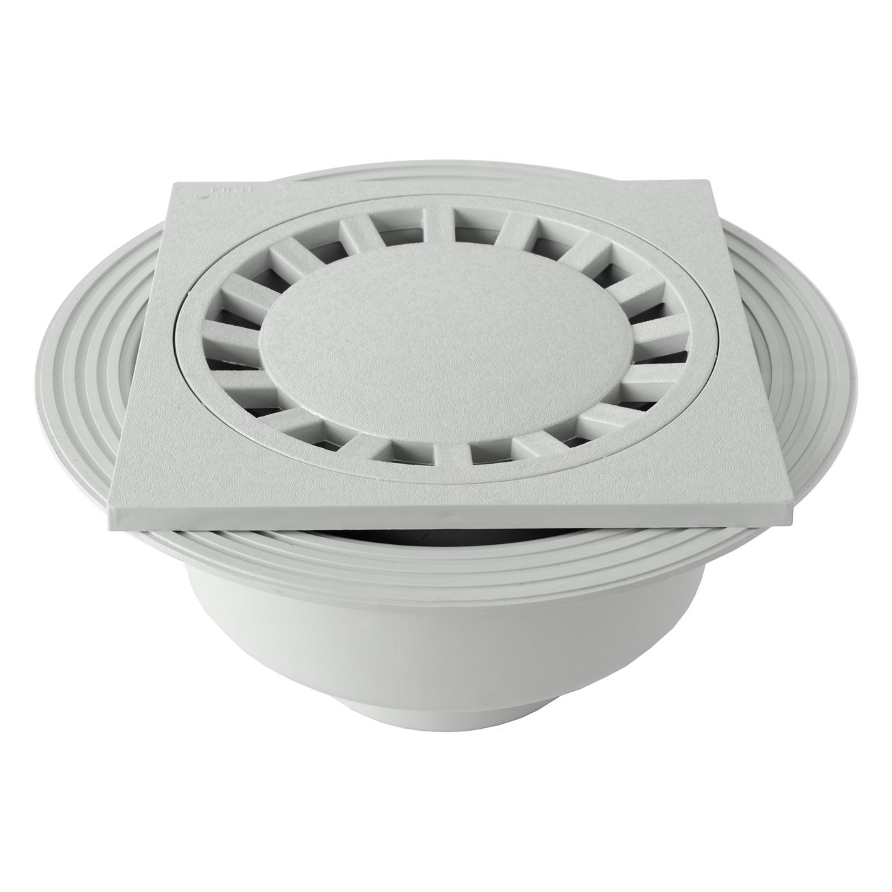 First Plast CHPVCBV2011G Chiusino Sifonato in PVC, Grigio, 200 x 200 mm