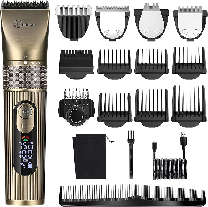 Hatteker男性用髭トリマー専門コードレスヘアカットカミソリ細部トリマー男性用防水4 in 1