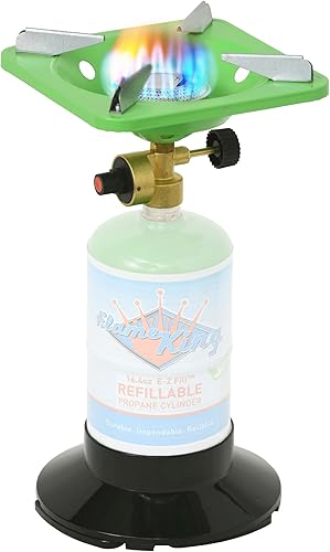 Flame King YSNVT-508 Estufa portátil para acampar con soporte base ligero estable, ideal para cocinar al aire libre, mochileros, compatible con