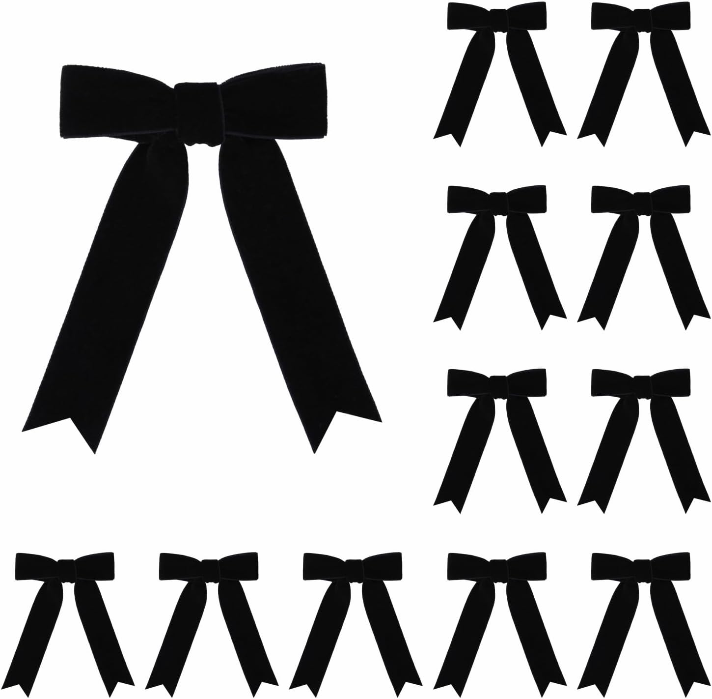 12 Pcs Black Velvet Bows with Twist Tie 3.5 Inch Pre-Tied Vintage Christmas Velvet Ribbon Bows for Treat Bags Gift Wrapping Basket Wedding Baby Shower Brithday Party Black 3.5Inch