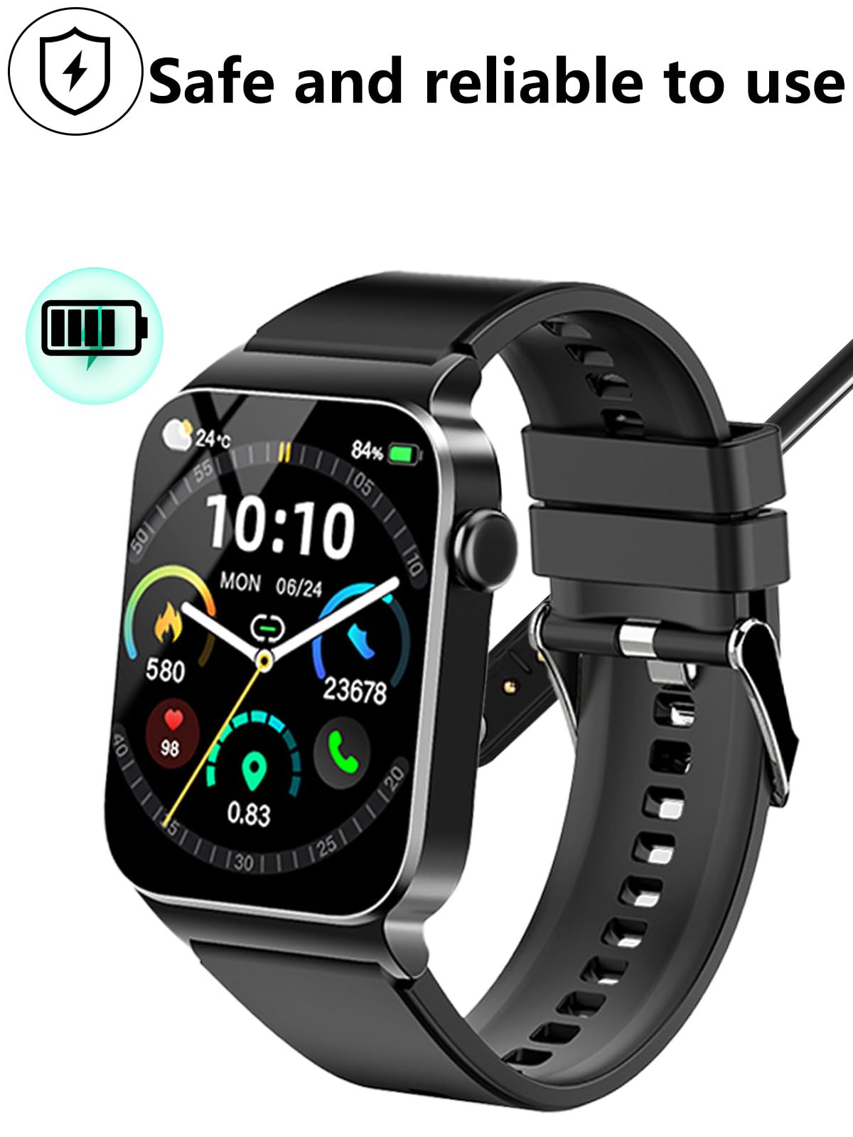 [Confezione da 2] per STECEi T50S Fitness Tracker Smartwatch Cavo di ricarica USB magnetico, cavo di ricarica a 2 pin per Smart Watch.