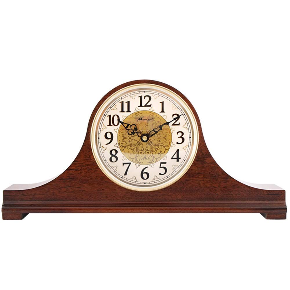 Buy Desk Clock Back Baffle Design Arabic Numerals Dial Wood Fireplace